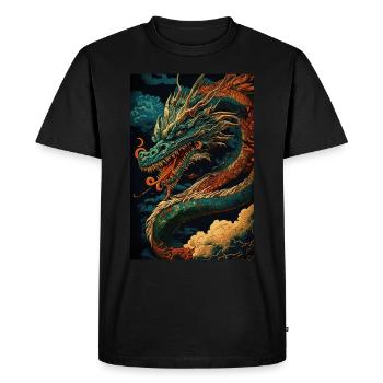 Dragon japonais Dragon chinois - T-shirt Premium bio Homme - noir - Devant - Nico (187cm)