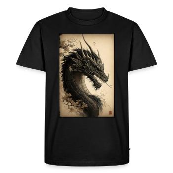 Dragon japonais Dragon chinois - T-shirt Premium bio Homme - noir - Devant - Nico (187cm)