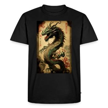 Dragon japonais Dragon chinois - T-shirt Premium bio Homme - noir - Devant - Nico (187cm)