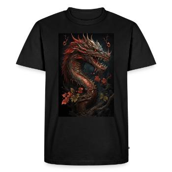 Dragon japonais Dragon chinois - T-shirt Premium bio Homme - noir - Devant - Nico (187cm)