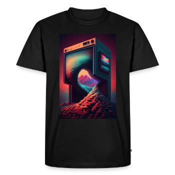 Retro Gaming Gamer Futuriste - T-shirt Premium bio Homme - noir - Devant - Nico (187cm)