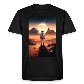 Astronaute Paysage désertique Espace Lunaire - T-shirt Premium bio Homme - noir - Devant - Nico (187cm)