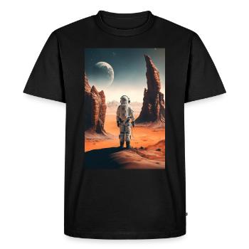Astronaute Paysage désertique Espace Lunaire - T-shirt Premium bio Homme - noir - Devant - Nico (187cm)