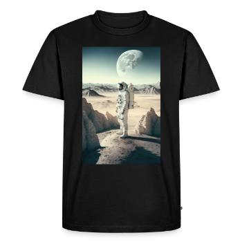 Astronaute Paysage désertique Espace Lunaire - T-shirt Premium bio Homme - noir - Devant - Nico (187cm)