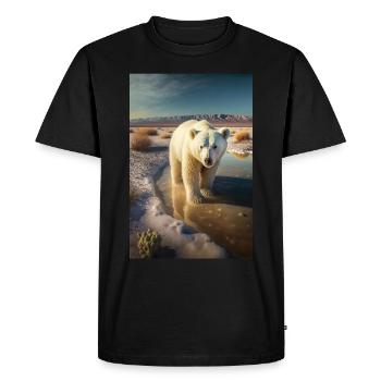 Ours polaire désert climat réchauffement climatique protection climatique - T-shirt Premium bio Homme - noir - Devant - Nico (187cm)