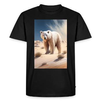 Ours polaire désert climat réchauffement climatique protection climatique - T-shirt Premium bio Homme - noir - Devant - Nico (187cm)