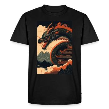 Dragon japonais Dragon chinois - T-shirt Premium bio Homme - noir - Devant - Nico (187cm)
