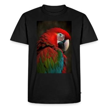 Perroquet Oiseau Jungle tropicale - T-shirt Premium bio Homme - noir - Devant - Nico (187cm)