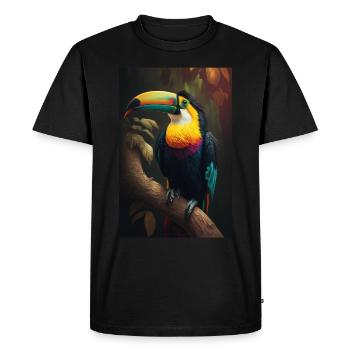 Toucan - T-shirt Premium bio Homme - noir - Devant - Nico (187cm)