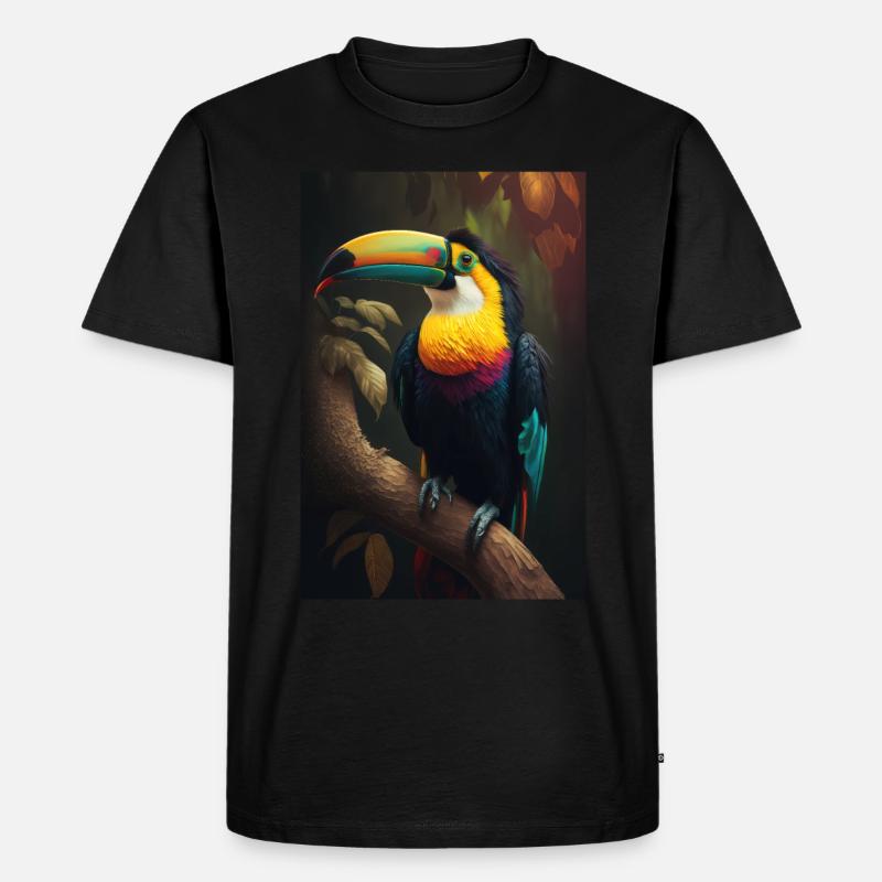 Tukan - Männer Premium Bio T-Shirt - Schwarz