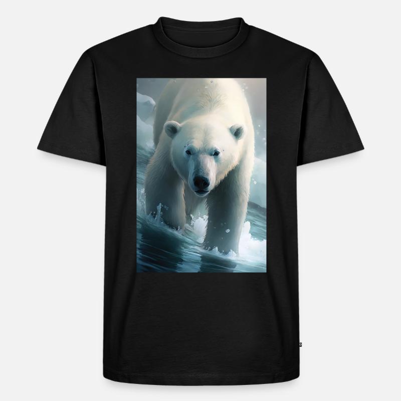 Eisbär - Männer Premium Bio T-Shirt - Schwarz