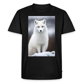 Polar fox - Men's Premium Organic T-Shirt - black - Front - Nico (187cm)