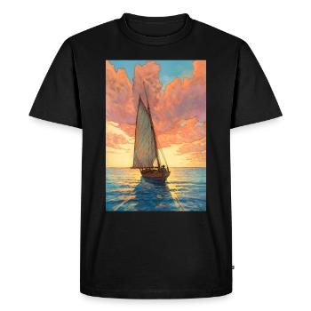 Sailboat Sailing Ocean - Men's Premium Organic T-Shirt - black - Front - Nico (187cm)
