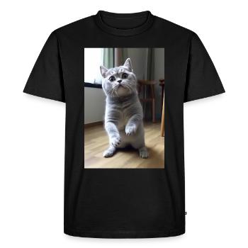 Drôle de chat mignon - T-shirt Premium bio Homme - noir - Devant - Nico (187cm)