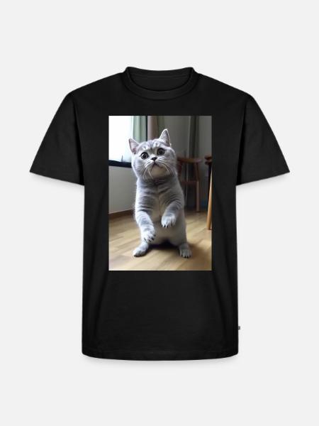 Funny cute cat - Men's Premium Organic T-Shirt - black