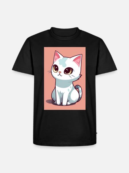 Drôle de chat mignon - T-shirt Premium bio Homme - noir