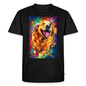 Labrador Golden Retriever - Men's Premium Organic T-Shirt - black - Front - Nico (187cm)