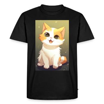 Funny cat - Men's Premium Organic T-Shirt - black - Front - Nico (187cm)