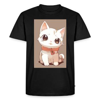 Funny cat - Men's Premium Organic T-Shirt - black - Front - Nico (187cm)