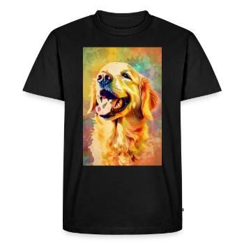 Labrador, Golden Retriever - Men's Premium Organic T-Shirt - black - Front - Nico (187cm)