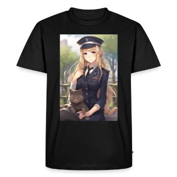 Anime Girl Uniforme Cadeau - T-shirt Premium bio Homme - noir - Devant - Nico (187cm)
