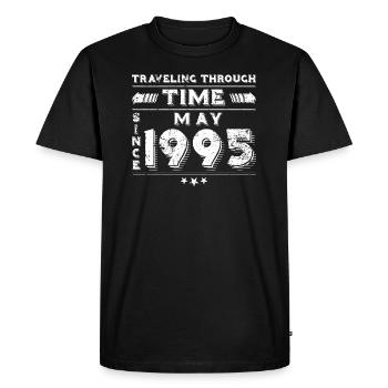 Conception d'anniversaire de voyage dans le temps vintage mai 1995 - T-shirt Premium bio Homme - noir - Devant - Nico (187cm)