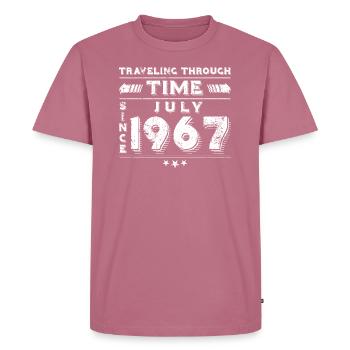 Vintage Zeitreise Geburtstags Design Juli 1967 - Männer Premium Bio T-Shirt - Mauve - Vorne - Nico (187cm)