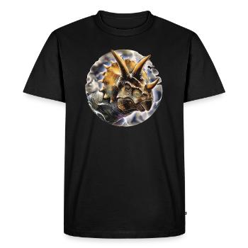Triceratops Dinosaur - Men's Premium Organic T-Shirt - black - Front - Nico (187cm)