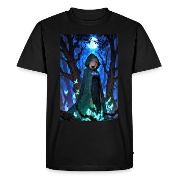 Anime Fille Magicien Fantômes - T-shirt Premium bio Homme - noir - Devant - Nico (187cm)