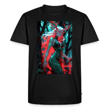 Anime Forest Spirit Girl Manga - Men's Premium Organic T-Shirt - black - Front - Nico (187cm)