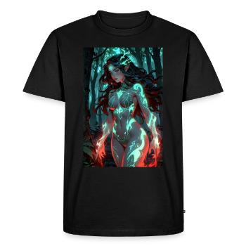 Anime Forest Spirit Girl Manga - Men's Premium Organic T-Shirt - black - Front - Nico (187cm)