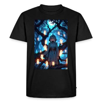 Anime magicien fille fantômes - T-shirt Premium bio Homme - noir - Devant - Nico (187cm)