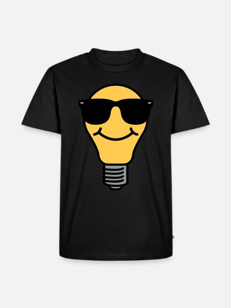 Lightbulb with sunglasses - Men's Premium Organic T-Shirt - black