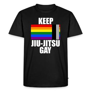 Keep Jiu Jitsu Gay LGBT Flag Gays Pride - T-shirt Premium bio Homme - noir - Devant - Nico (187cm)