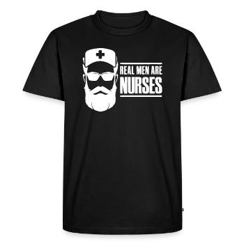 Real Men Are Nurses - Nurse Pfleger - Men's Premium Organic T-Shirt - black - Front - Nico (187cm)