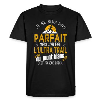 pas parfait ultra trail mont blanc runner - T-shirt Premium bio Homme - noir - Devant - Nico (187cm)