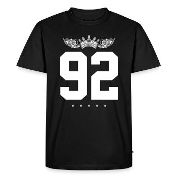 92 Couronne numérique - T-shirt Premium bio Homme - noir - Devant - Nico (187cm)