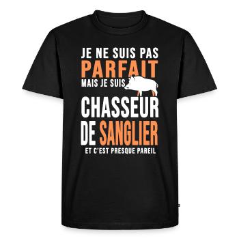 Chasseur de sanglier parfait cadeau cool chasse - T-shirt Premium bio Homme - noir - Devant - Nico (187cm)