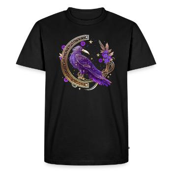 Corbeau mystique, Wicca, Morrigan, Celtique, Corbeau - T-shirt Premium bio Homme - noir - Devant - Nico (187cm)
