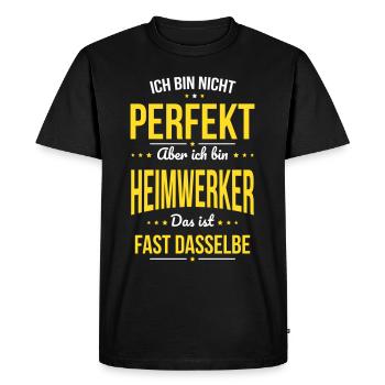 Je ne suis pas parfait, mais je suis un bricoleur - T-shirt Premium bio Homme - noir - Devant - Nico (187cm)