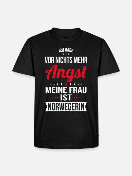 Min kone er norsk - humor gaveide - Premium økologisk T-skjorte for menn - svart