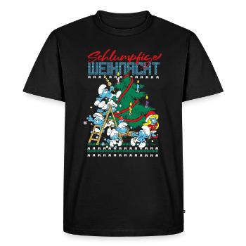 Les Schtroumpfs Schlumpfige Weihnacht Christmas - T-shirt Premium bio Homme - noir - Devant - Nico (187cm)