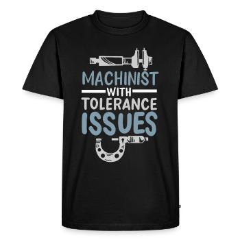 Cadeau d’ingénieur mécanicien machiniste - T-shirt Premium bio Homme - noir - Devant - Nico (187cm)