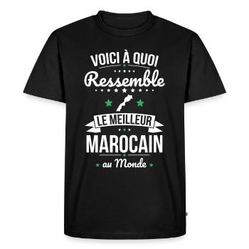 Voici à quoi ressemble le meilleur Marocain - T-shirt Premium bio Homme - noir - Devant - Nico (187cm)