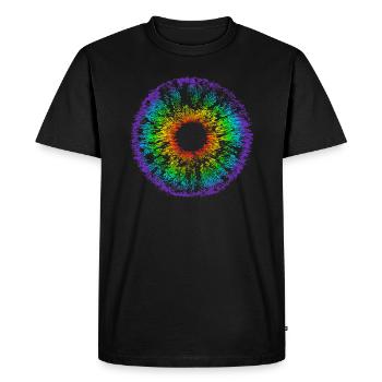 Rainbow Eye, Iris, LGBT, Gay Pride, Mandala - Men's Premium Organic T-Shirt - black - Front - Nico (187cm)