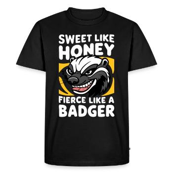 Blaireau Miel Blaireau Animal - T-shirt Premium bio Homme - noir - Devant - Nico (187cm)