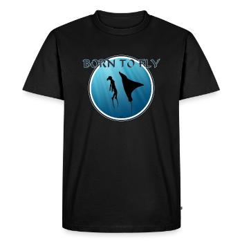 Born to Fly Maori Manta Rays - Men's Premium Organic T-Shirt - black - Front - Nico (187cm)