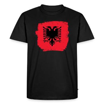 Albanie Vintage Drapeau albanais - T-shirt Premium bio Homme - noir - Devant - Nico (187cm)