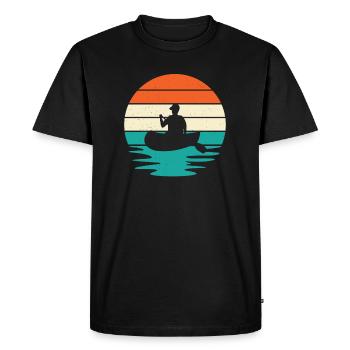 Canoe Design Canoeists sur la rivière - T-shirt Premium bio Homme - noir - Devant - Nico (187cm)