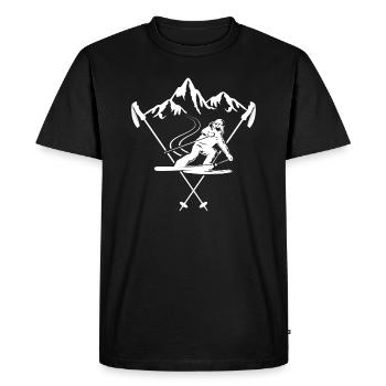 skier alpine skiing powder snow race carver - Men's Premium Organic T-Shirt - black - Front - Nico (187cm)